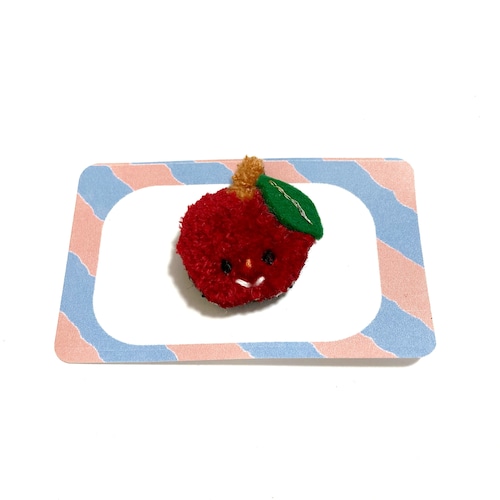【PUKONNU!】刺繍ブローチ（りんご）