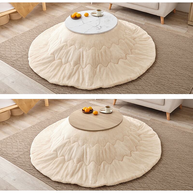 【完成品】 円形カジュアルコタツ＋うす掛け布団 2点セット こたつ2種x掛け布団5種 アイナ68メレンゲ 幅68cm