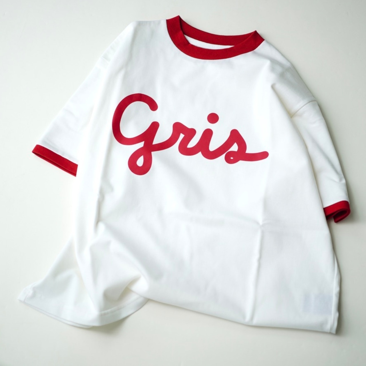 〈 GRIS 24SS 〉 Ringer Tee "Tシャツ" / White / size L&XL