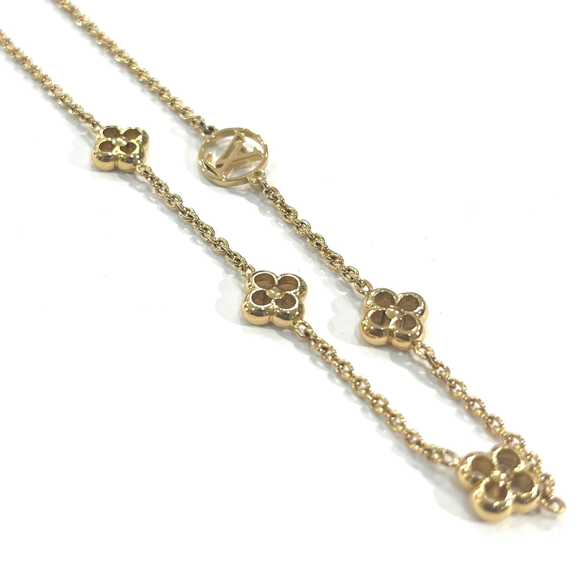 LOUIS VUITTON】2580 モノグラム フラワー＆LVロゴ ネックレス M68125