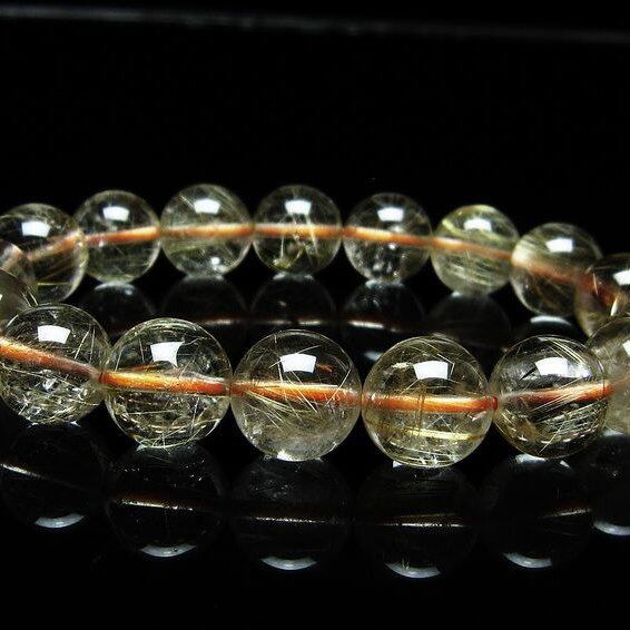 ルチルクォーツ ブレスレット 12mm タイチンルチルクォーツ タイチンルチル 一点物 メール便可 [M便 1/10] 111-48986