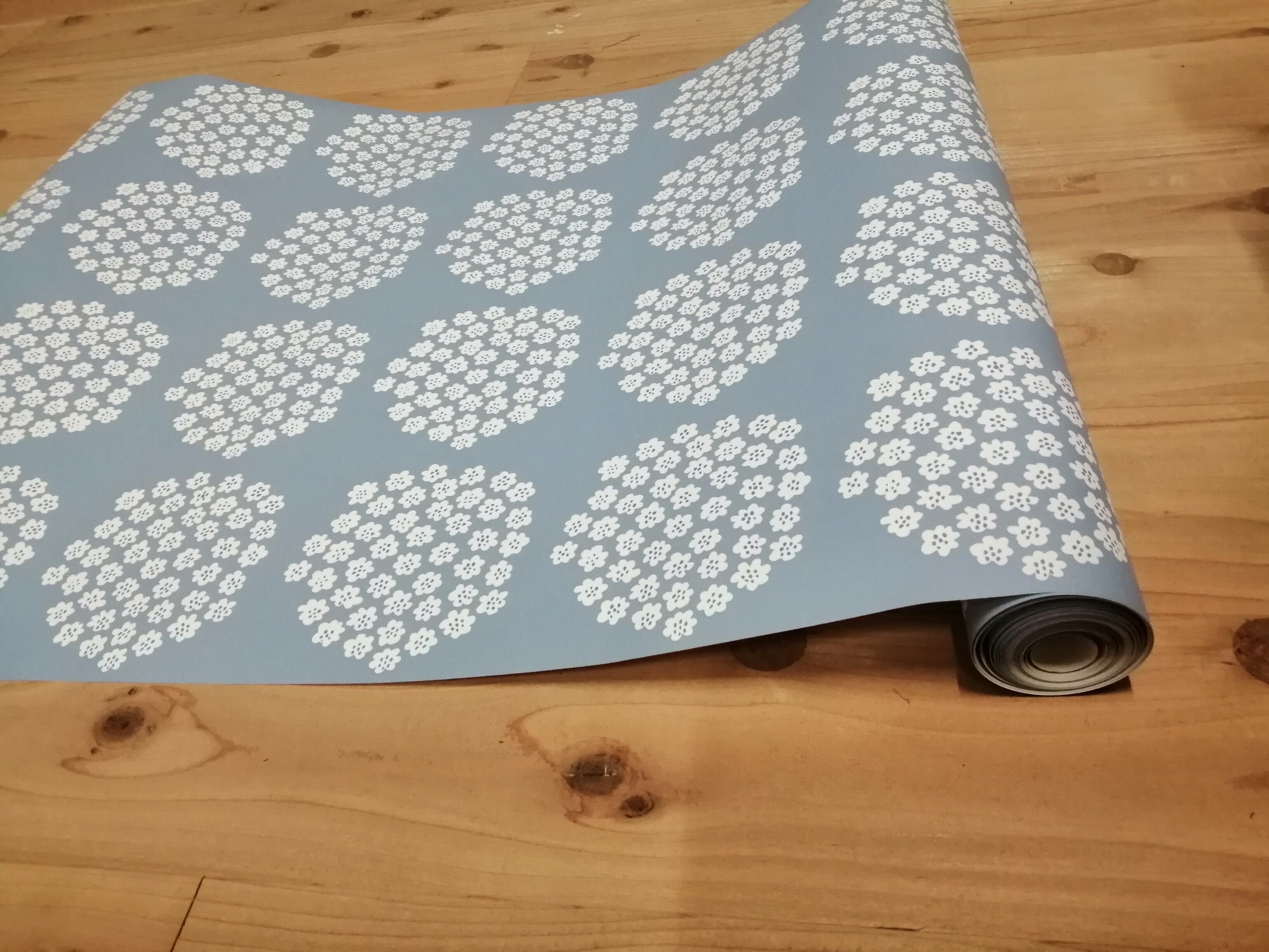 メーター売り【marimekko マリメッコ】PUKETTI フレンチブルー | 壁紙