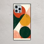 受注生産 iPhoneケース 丸と三角のミニマル抽象｜レトロ抽象 CURV021B