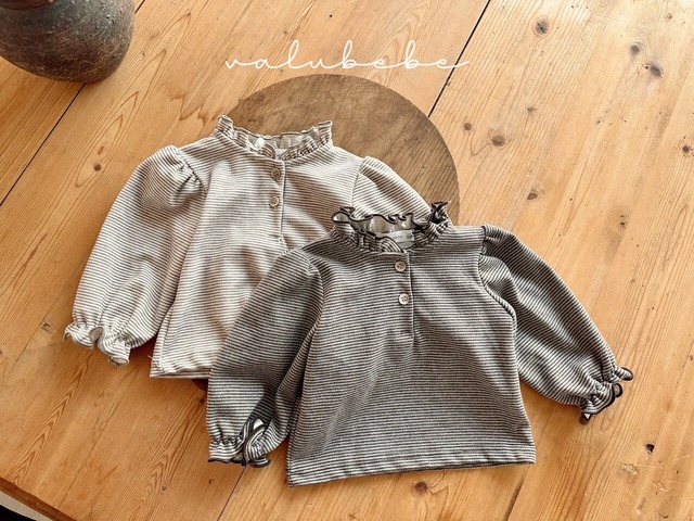 [予約][送料無料]《valubebe》Striped fluffy tee (baby) 72