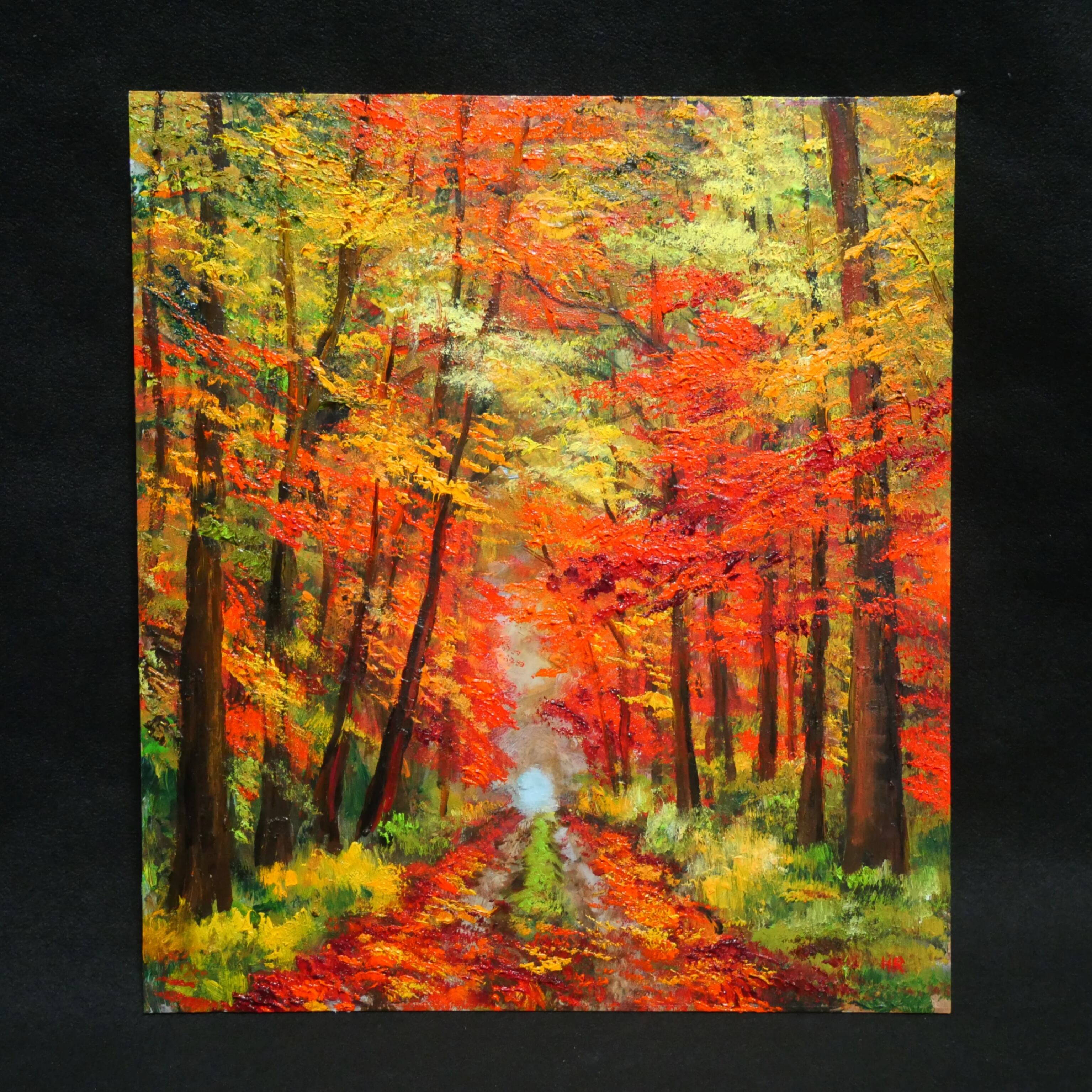 油絵 油彩 油彩画 絵 絵画 【紅葉の回廊】 | HIROSHI1990