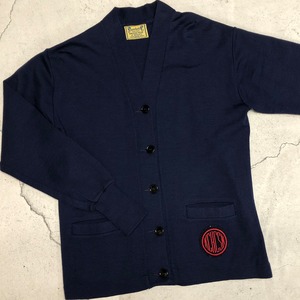 ⊕1940'S SUPERLASTIF NAVY WOOL CARDIGAN