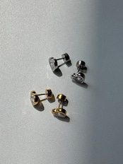 SS ハートストーンピアス