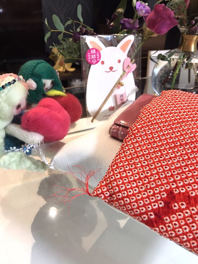 高級京絞り染め】赤鹿の子 お財布布団 | Melrose Wallet Kyo Futon