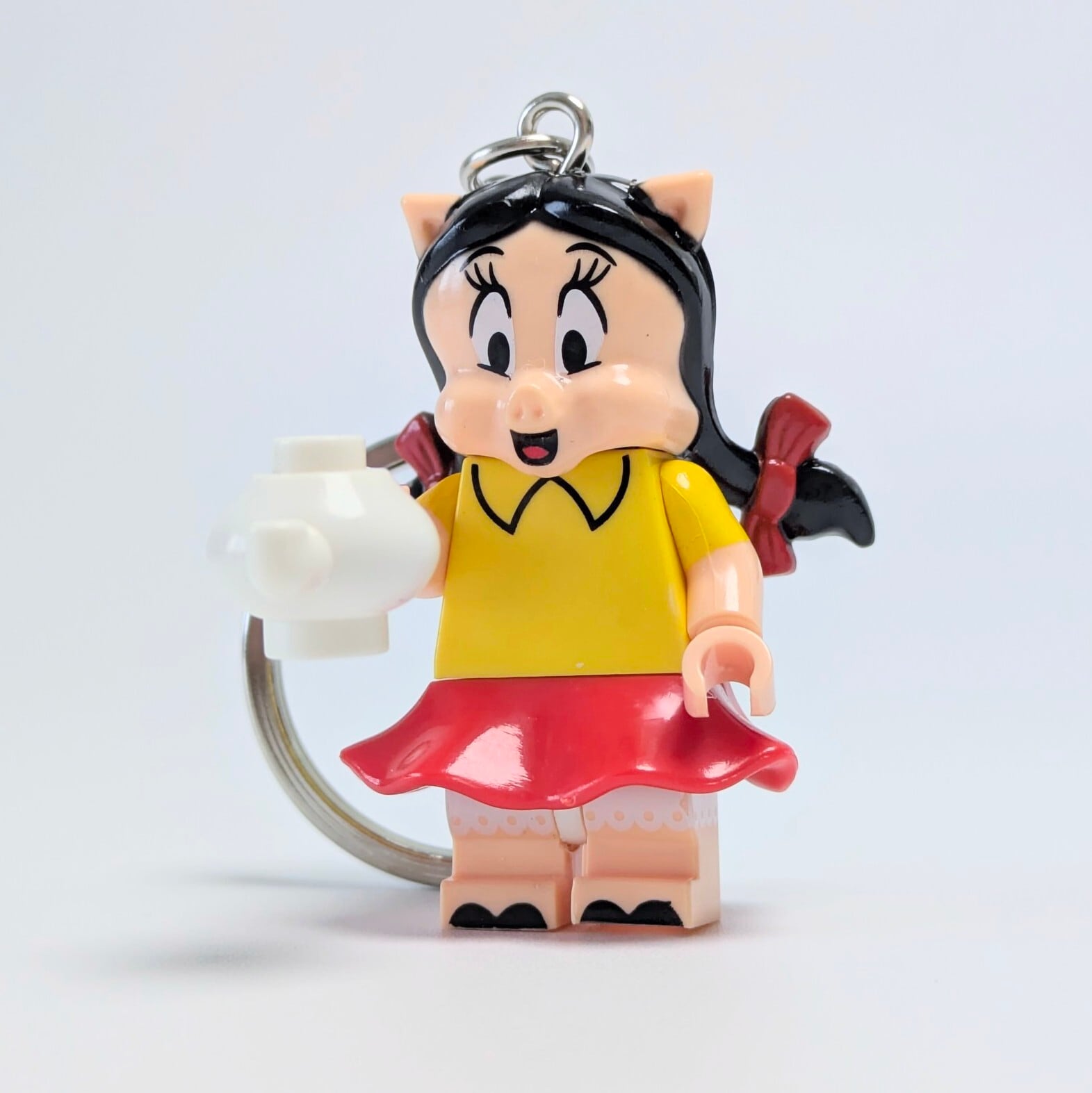 【 ブロックフィギュアキーホルダー 】 Looney Tunes（ ルーニー・テューンズ ） / ペチュニア・ピッグ　〚アメリカン雑貨 アメトイ〛