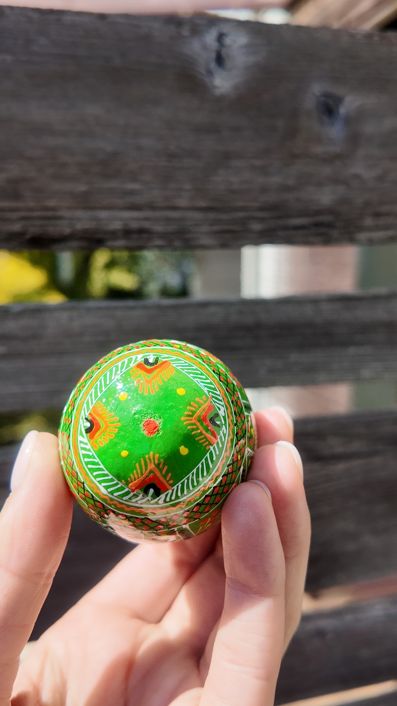 装飾用木製プィサンカ（イースターエッグ）with stand　コロミヤモデル - 7