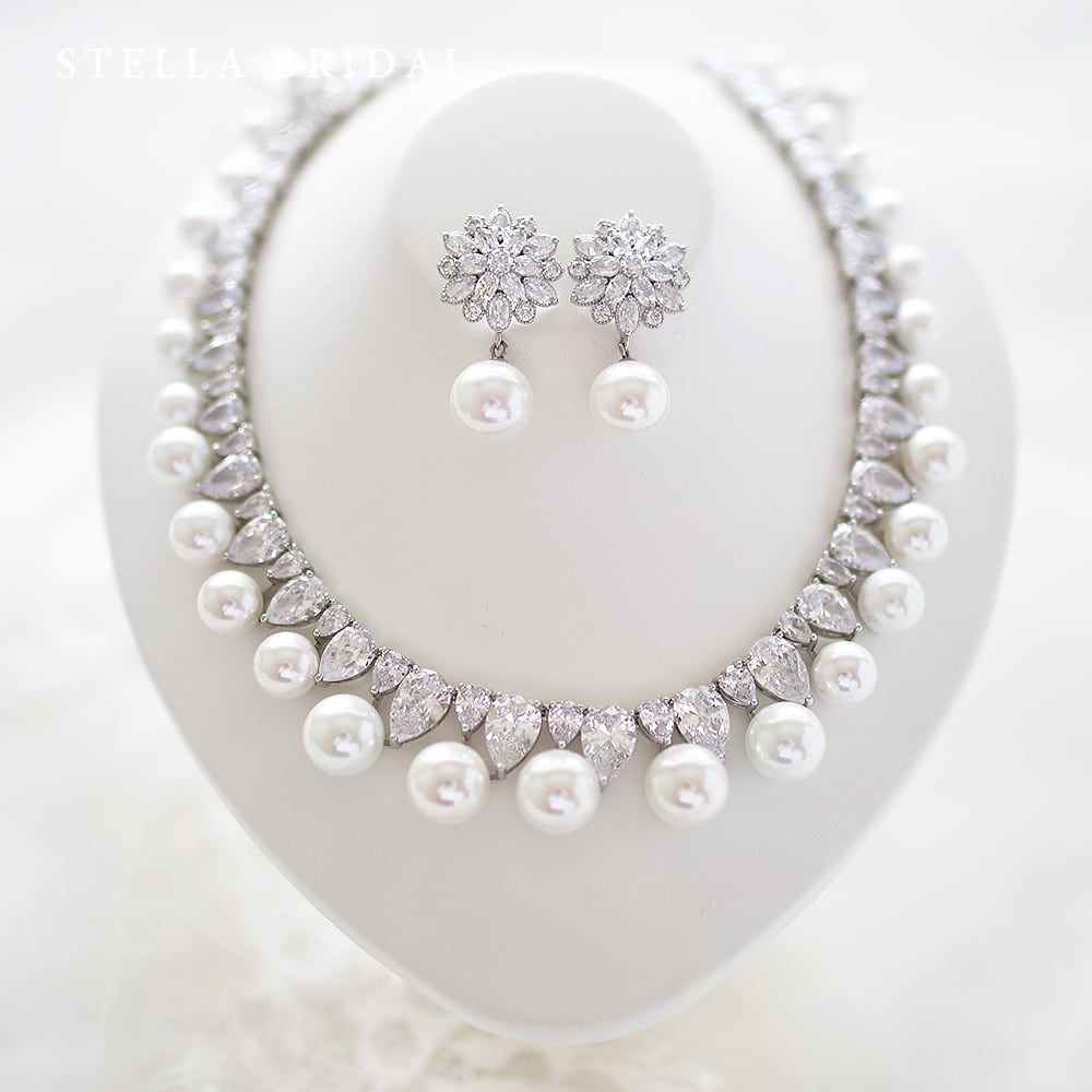 キュービックジルコニア ウェディングジュエリーセット クラシック