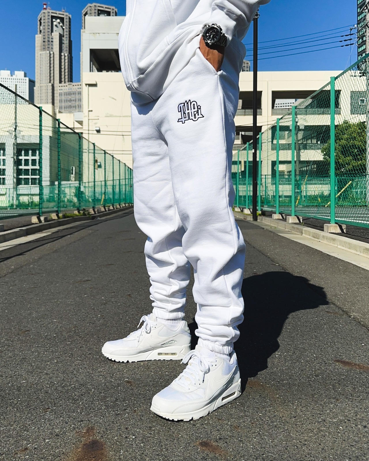 ARABIC-TYPE2 HEAVY WEIGHT SWEAT PANTS - WHITE