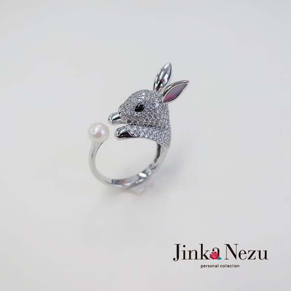 うさぎ 幅広 スリーカラーリング うさぎのリング☆シルバーカラー | イズヤ
