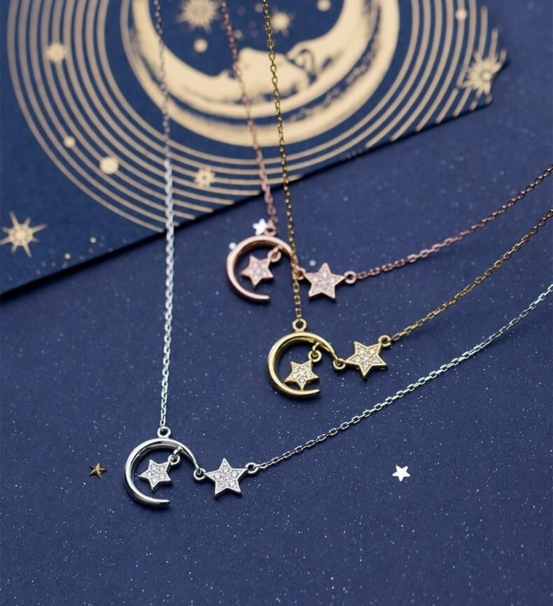 □可愛い♪キラキラ☆ストーン☆月と星モチーフ☆ストーン☆3色