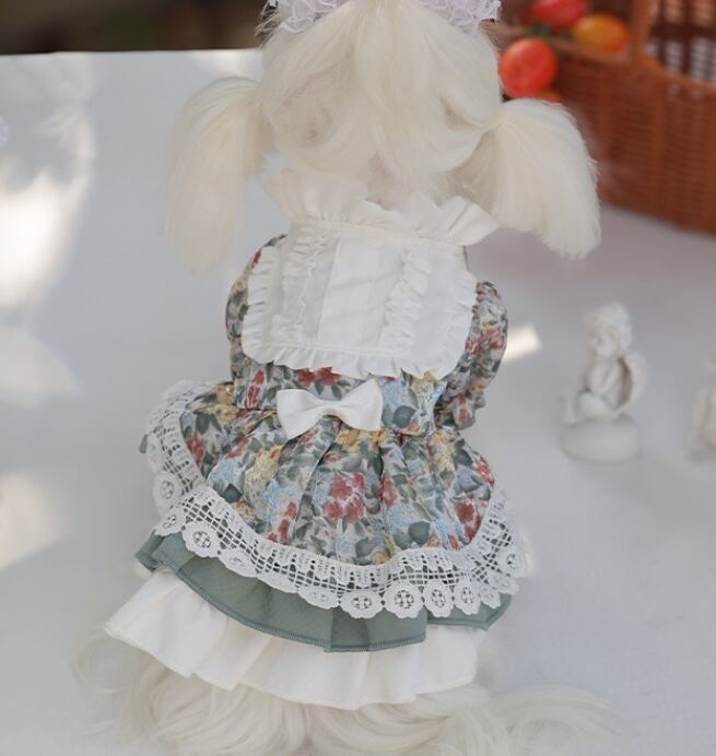 《予約》№3102320 アンティークフラワーエプロンワンピ