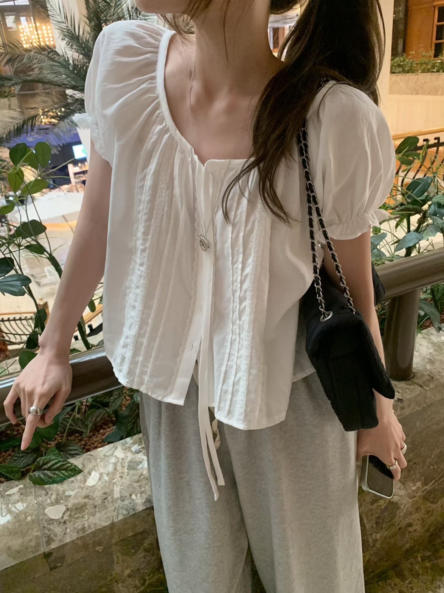 (予約)mellounge / Rosy Pintuck Blouse / 2color
