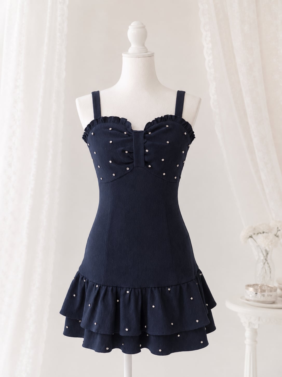 denim ribbon bijou op