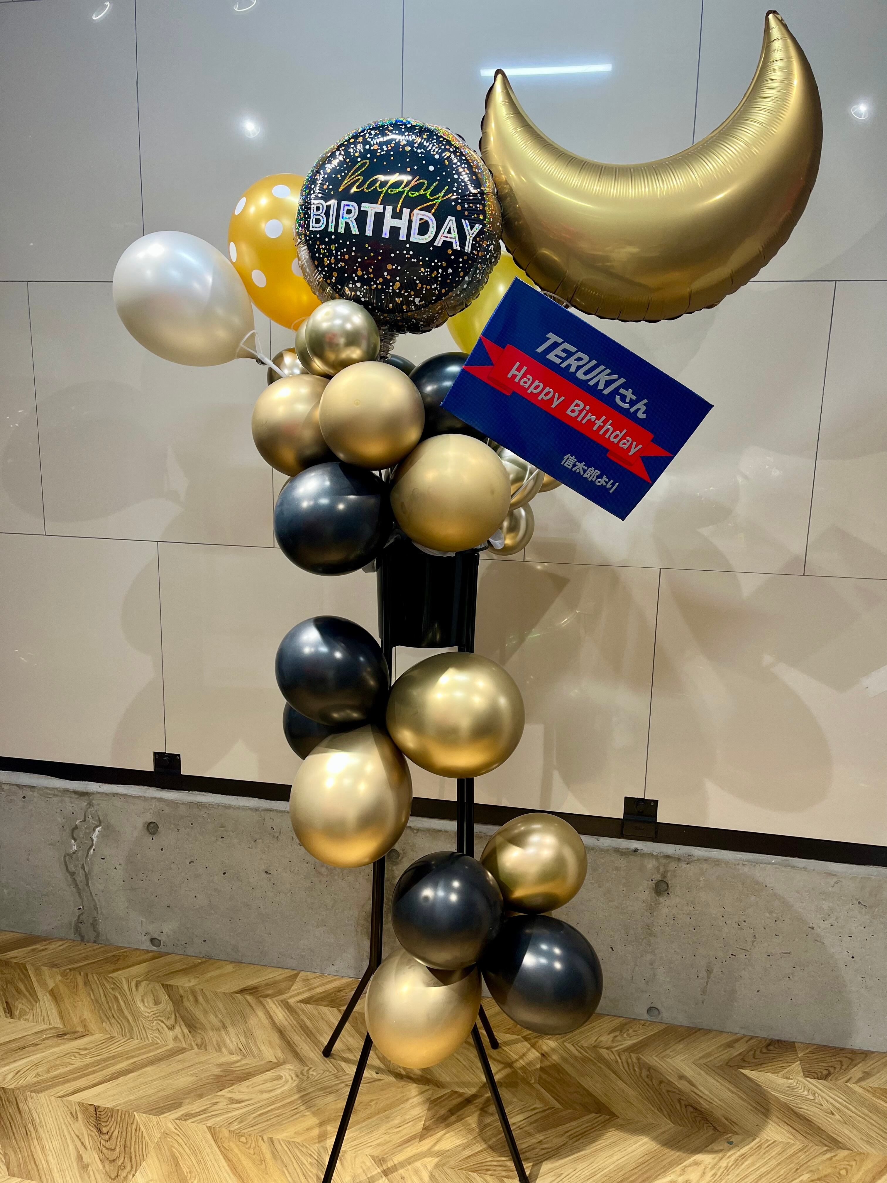 LOVEオープンハートとシャンパンボトルのバルーンスタンド | バルーン