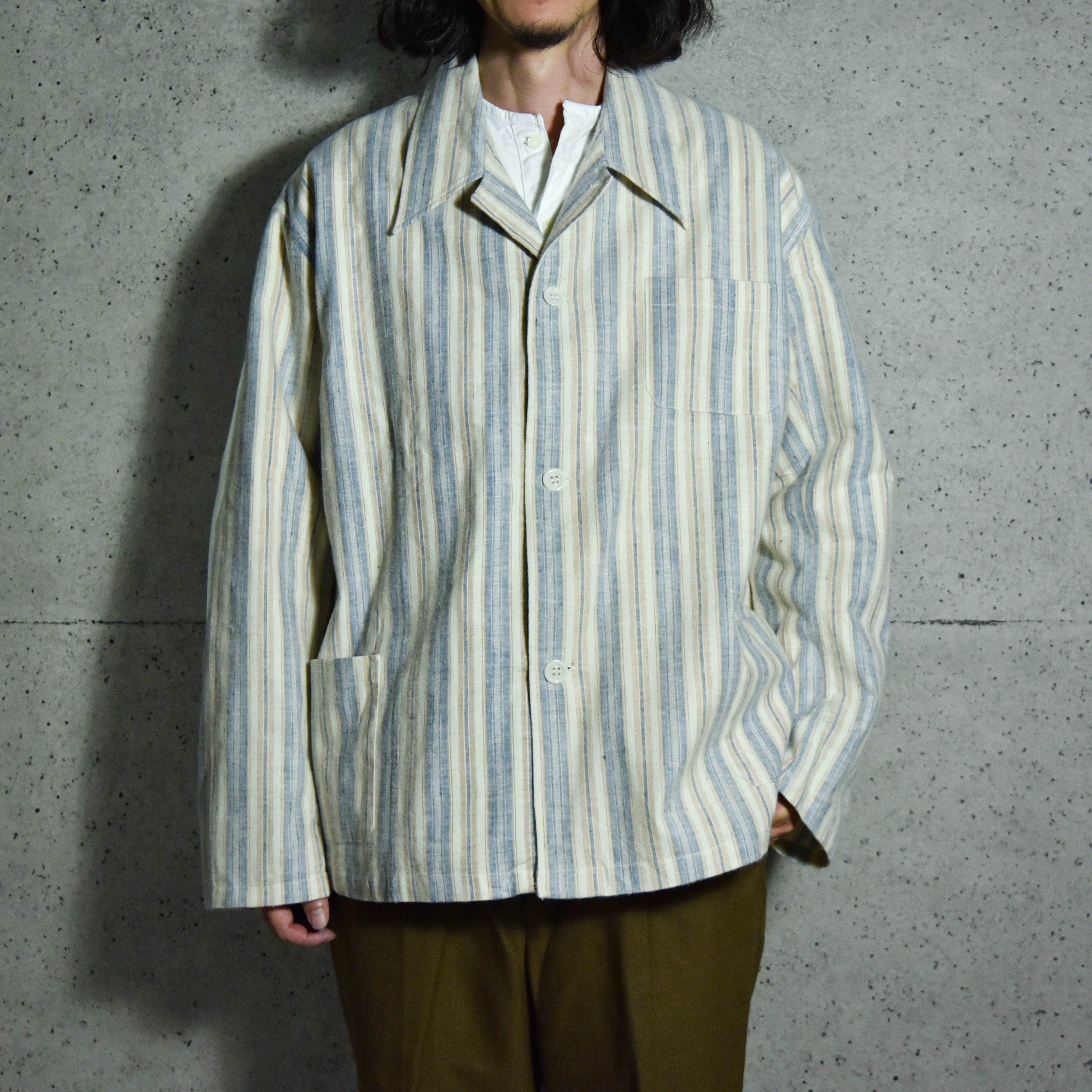 DEAD STOCK】French Army Stripe Sieeping Shirts フランス軍 ...