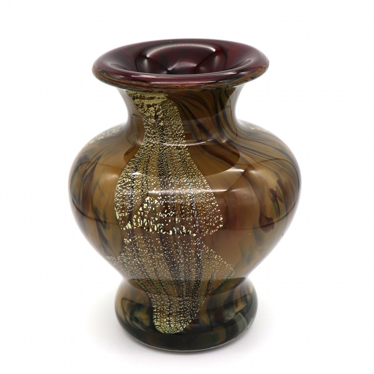 ガラス花瓶・壺型花器・ガラスインテリア・No.200823-23・梱包サイズ80 