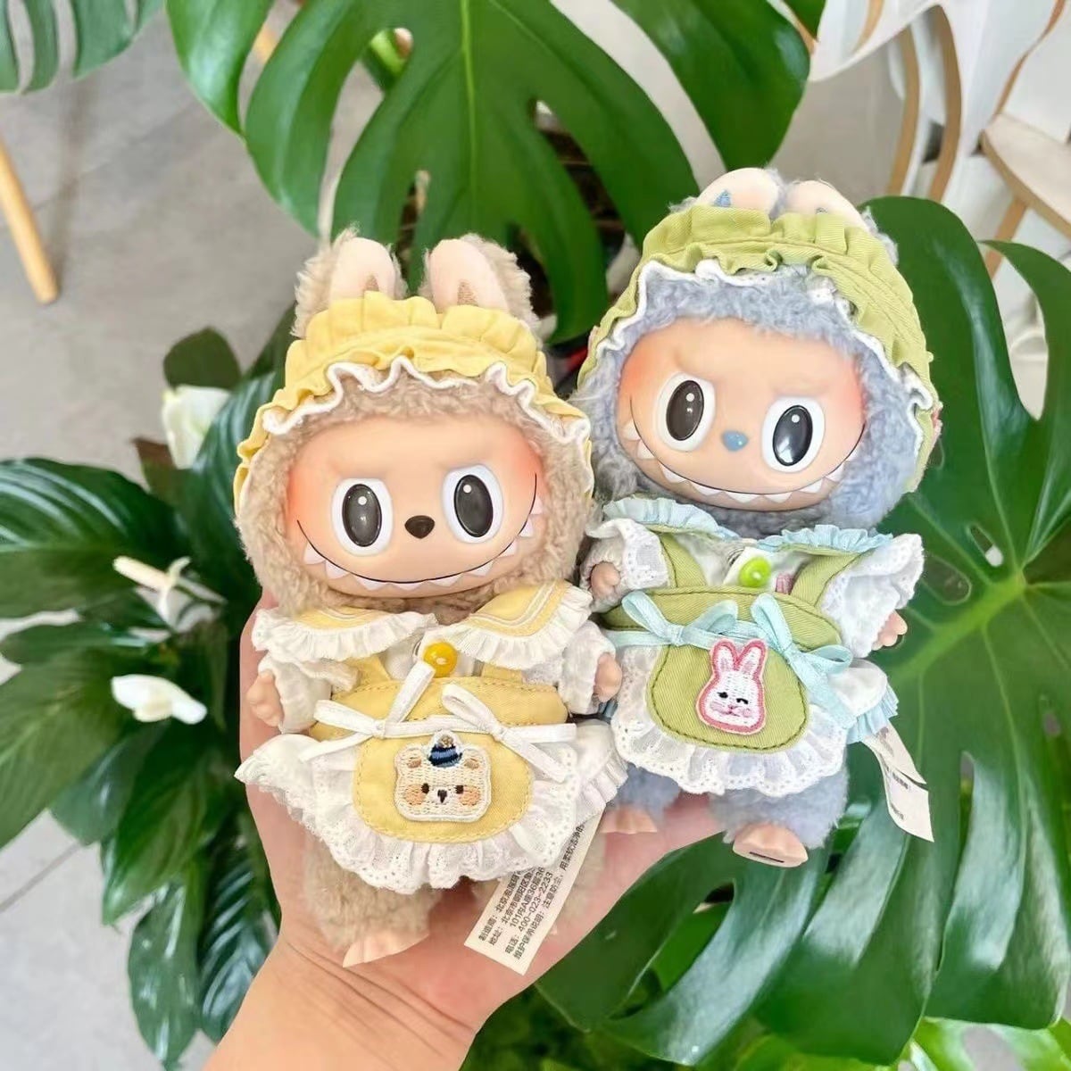 Labubu 10cm対応 ぬいぐるみ用 着せ替え衣装 3点セット うさぎ/くま