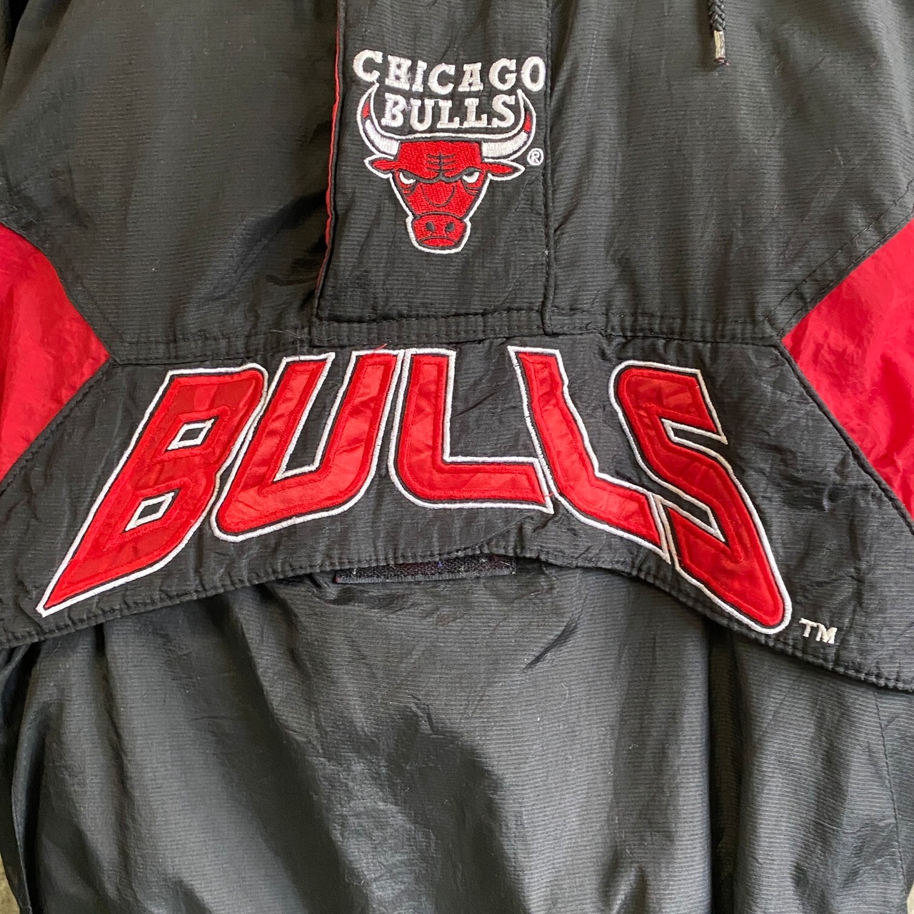 ビッグサイズ 90年代 スターター NBA シカゴブルズ 中綿 ハーフジップ 