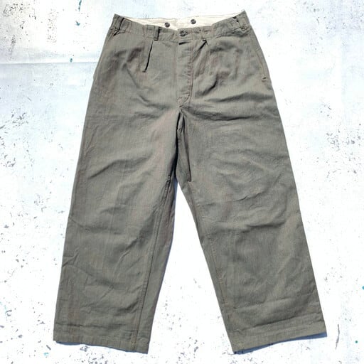 50's 60's スウェーデン軍 プリズナーパンツ Swedish Army Prisoner 囚人服 玉虫色 コットン タック サイズ52  W35位 ユーロミリタリー ミントコンディション 希少 ヴィンテージ BA-844 RM1213H | agito vintage powered  by