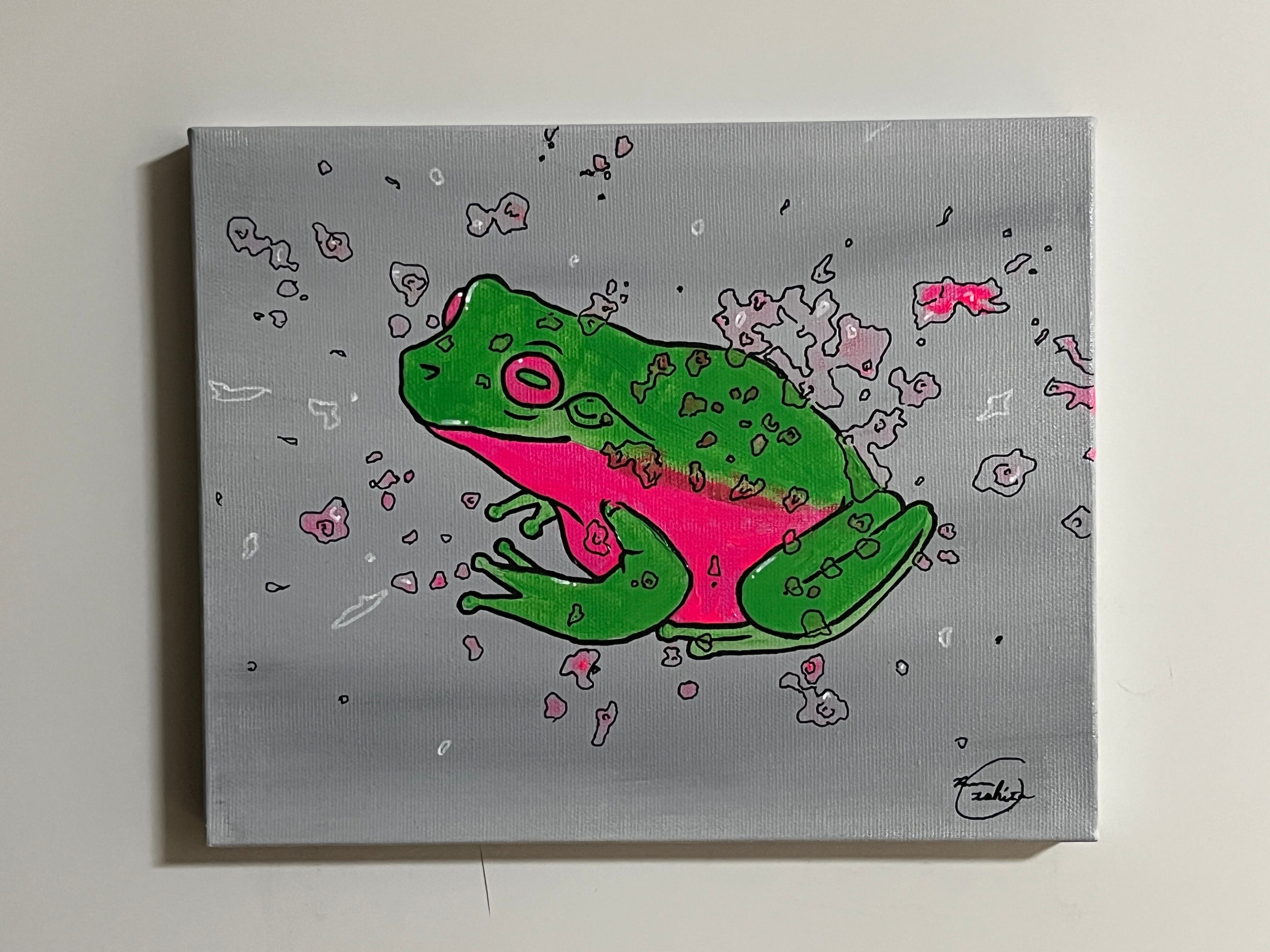 絵 【貴方のもとへかえるtype1-8】 原画 絵画 カエル インテリア