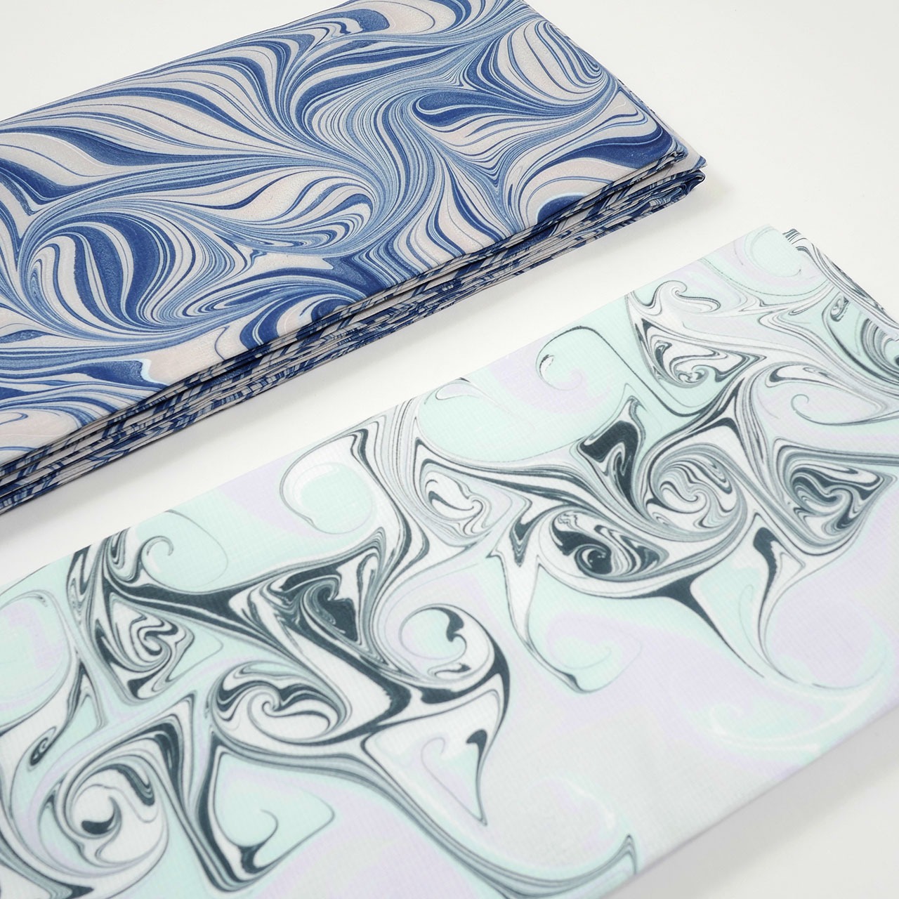 半幅帯 　マーブル×大矢羽［ 濃紺 × グレージュ ］