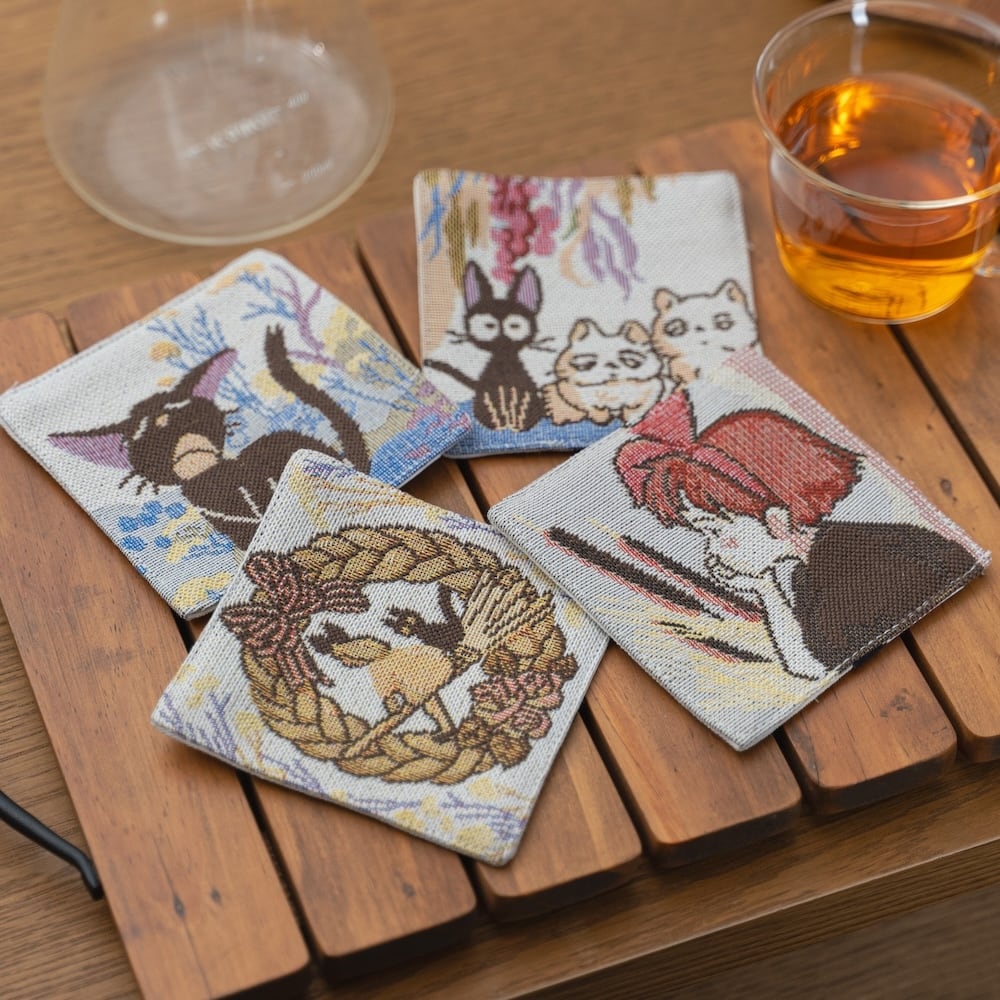 ジブリ　魔女の宅急便　ジジコースターセット ジブリ 魔女の宅急便 ジジコースターセット 美品⬛︎魔女の