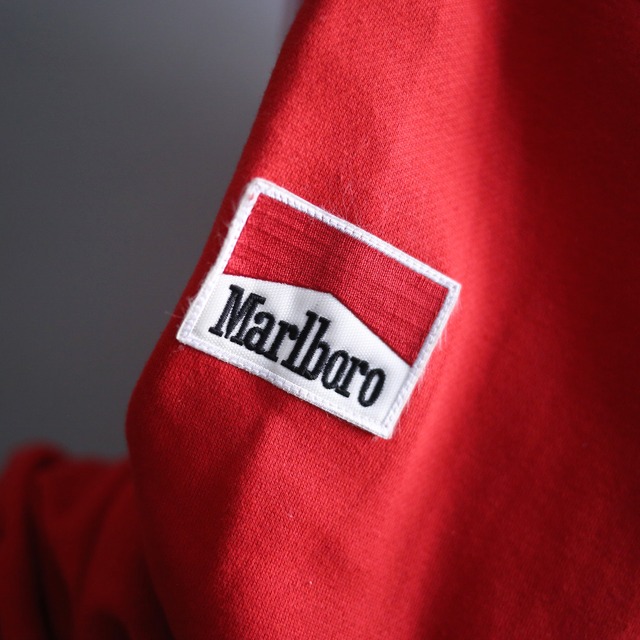"MARLBORO" red super over size sweat parka