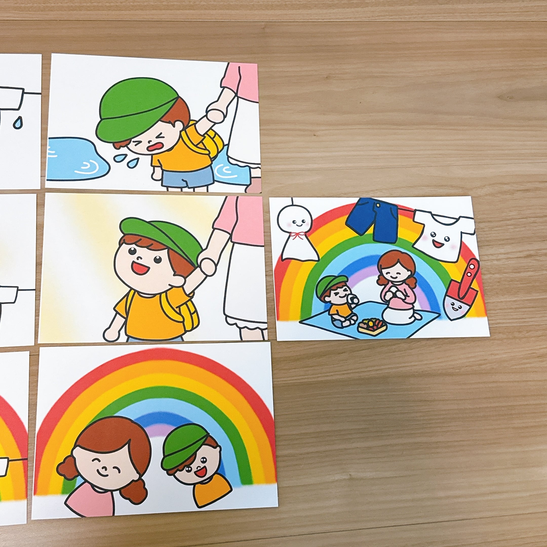 カードシアター にじ 虹 童謡 ペープサート | かまぼこ保育教材