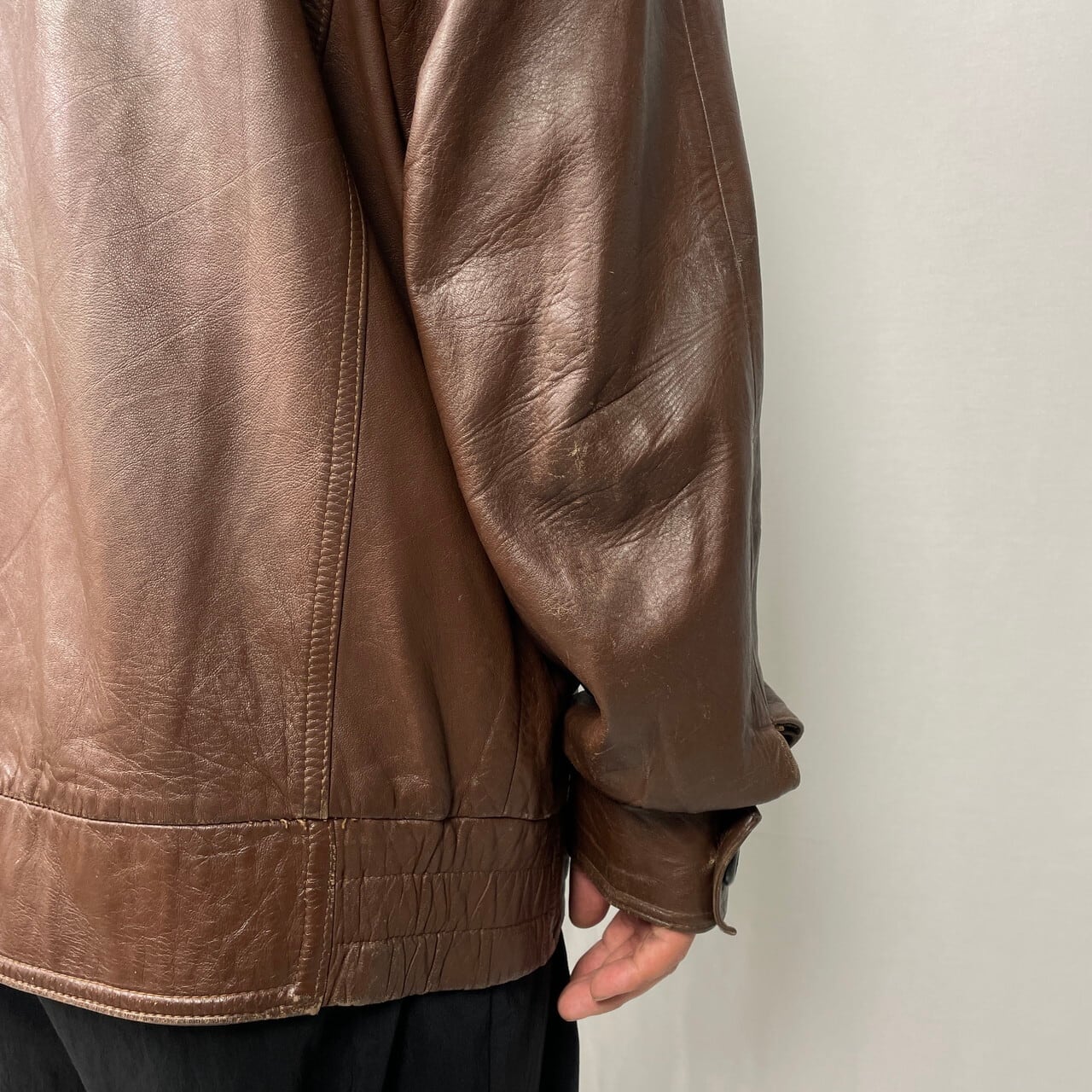 70〜80年代 ユーロ シープスキン レザージャケット メンズL相当 古着  