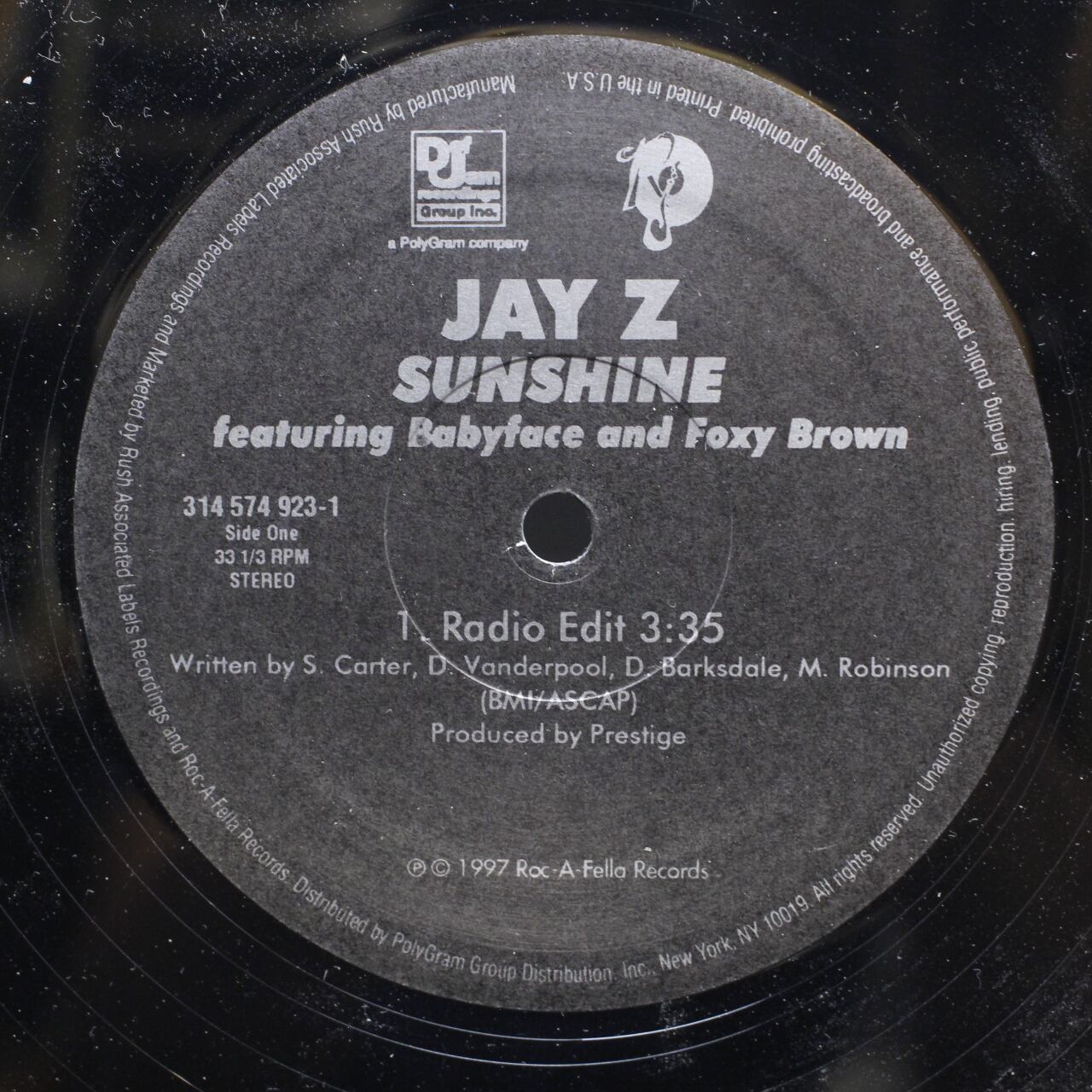 Jay Z featuring Babyface and Foxy Brown / Sunshine [314 574 923-1] - 画像2
