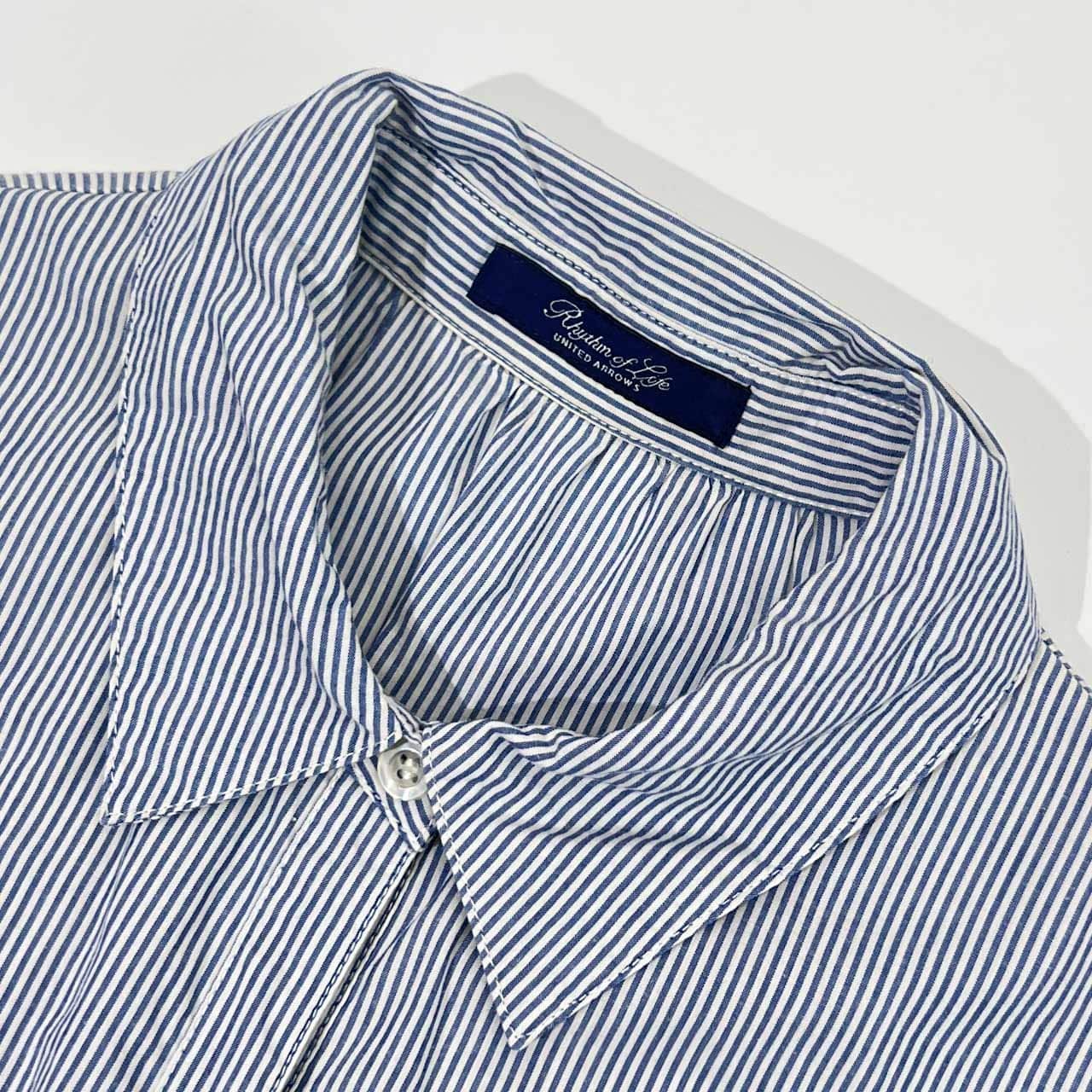 Rhythm of Life UNITED ARROWS リズムオブライフ ストライプ 半袖 ワンピース /ブルー系 レディース