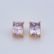 Gemstone Earrings -Amethyst / Gold-