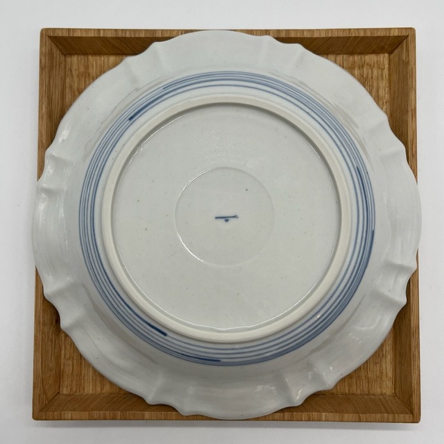 『樋山真弓』染付花鳥文皿　2023011250057B