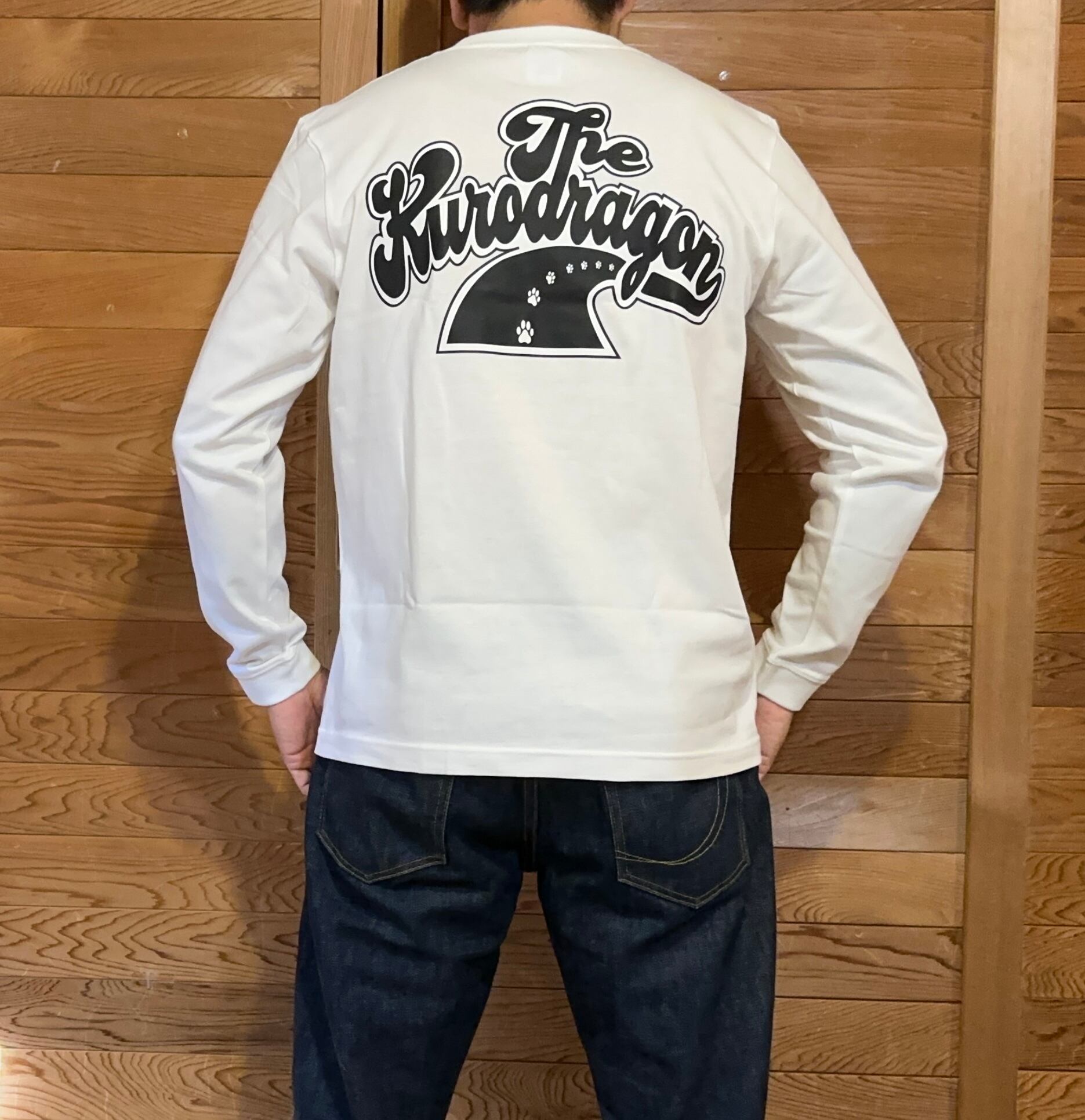 KDロゴラグランロングスリーブTシャツBLACK×WHITE | KURO THE DRAGON