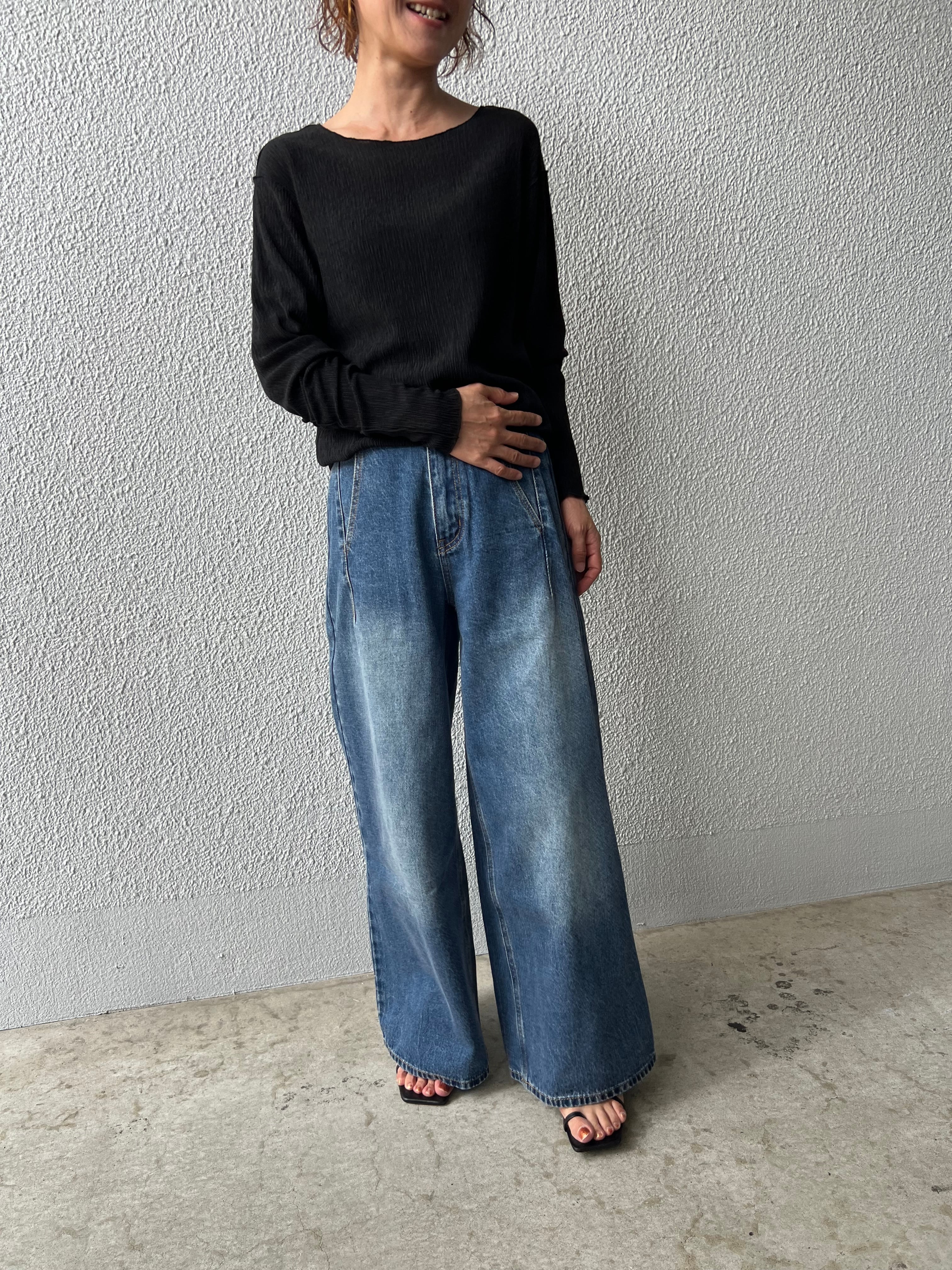 【PASSIONE】ワイドデニムパンツ 536616