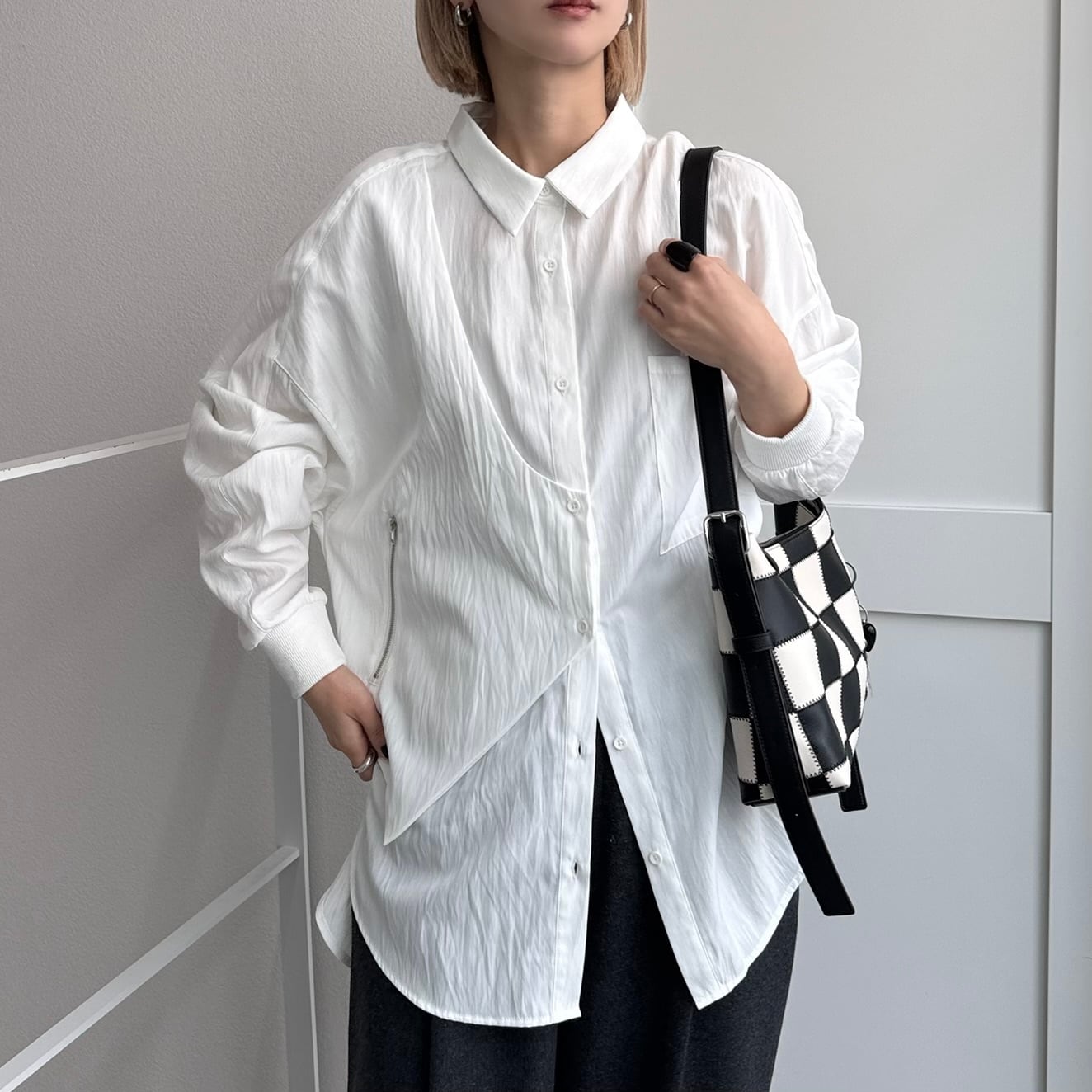 zipデザインオーバーSH/オフホワイト | CFT.