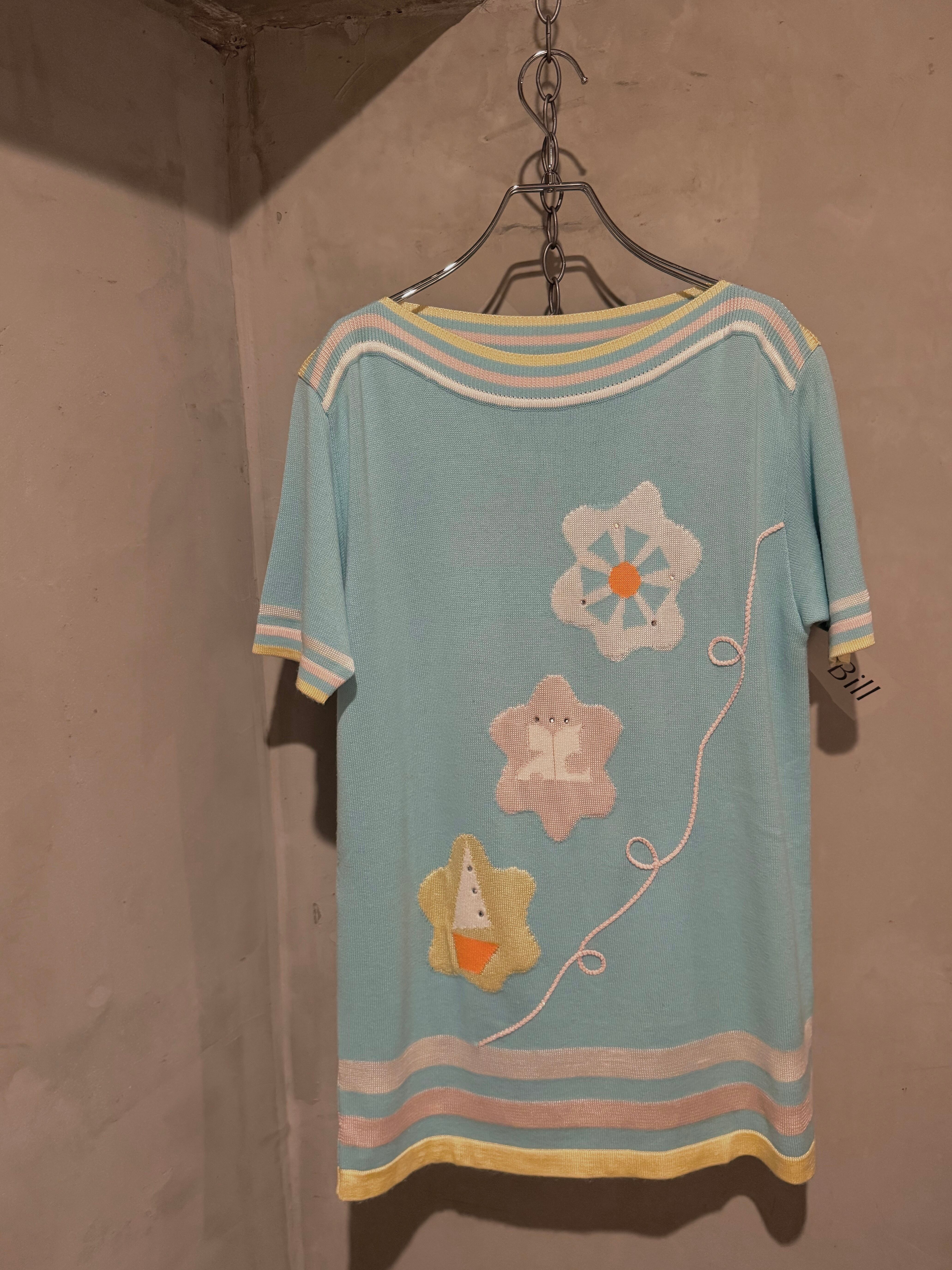 Courrèges kirakira marine summer knit