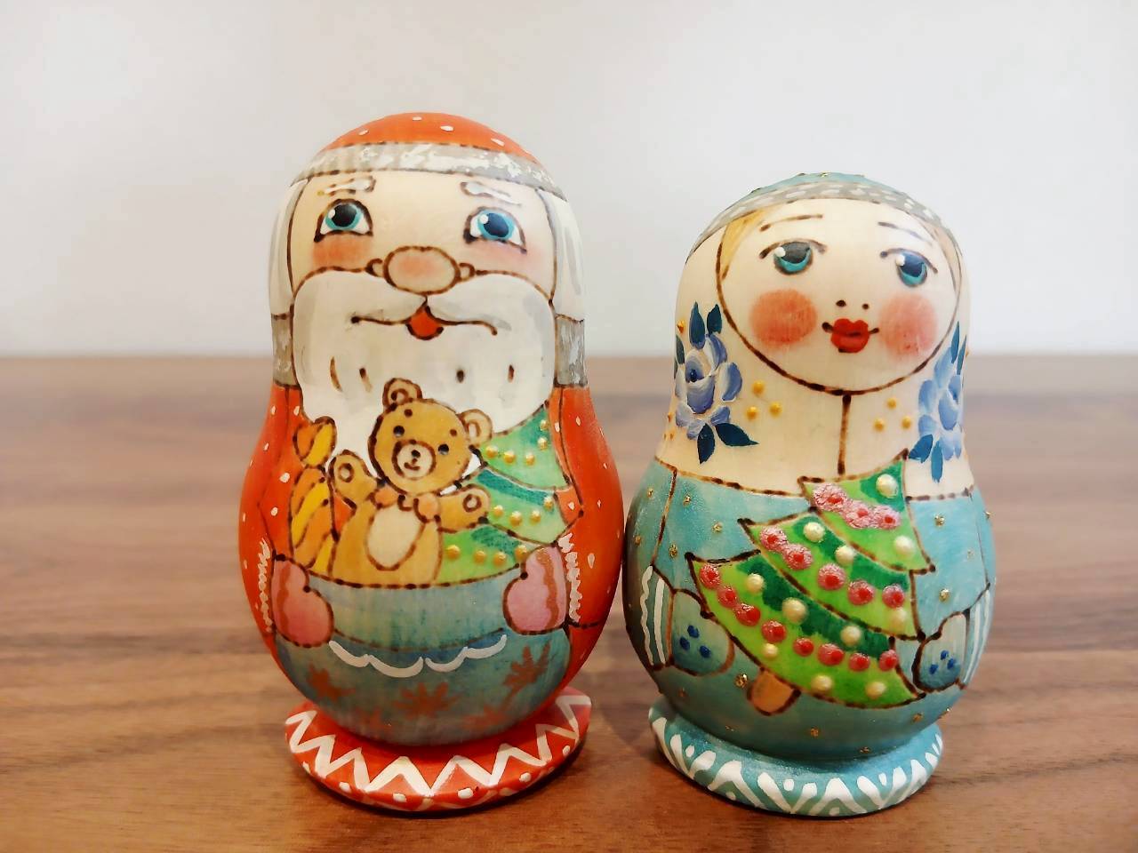 ロシア雑貨　秋色マトリョーシカ　～イースターの休日～　オルガ・ボリソワ　作家もの オルガ・ロバノワ作 マトリョーシカ 7個型 | GINZA HAKKO 木の香