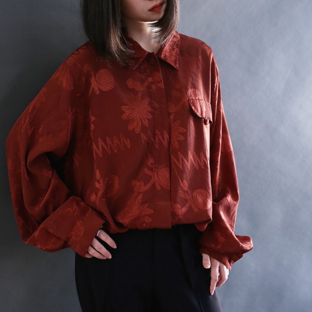 gross art pattern l/s fry front big shirt 