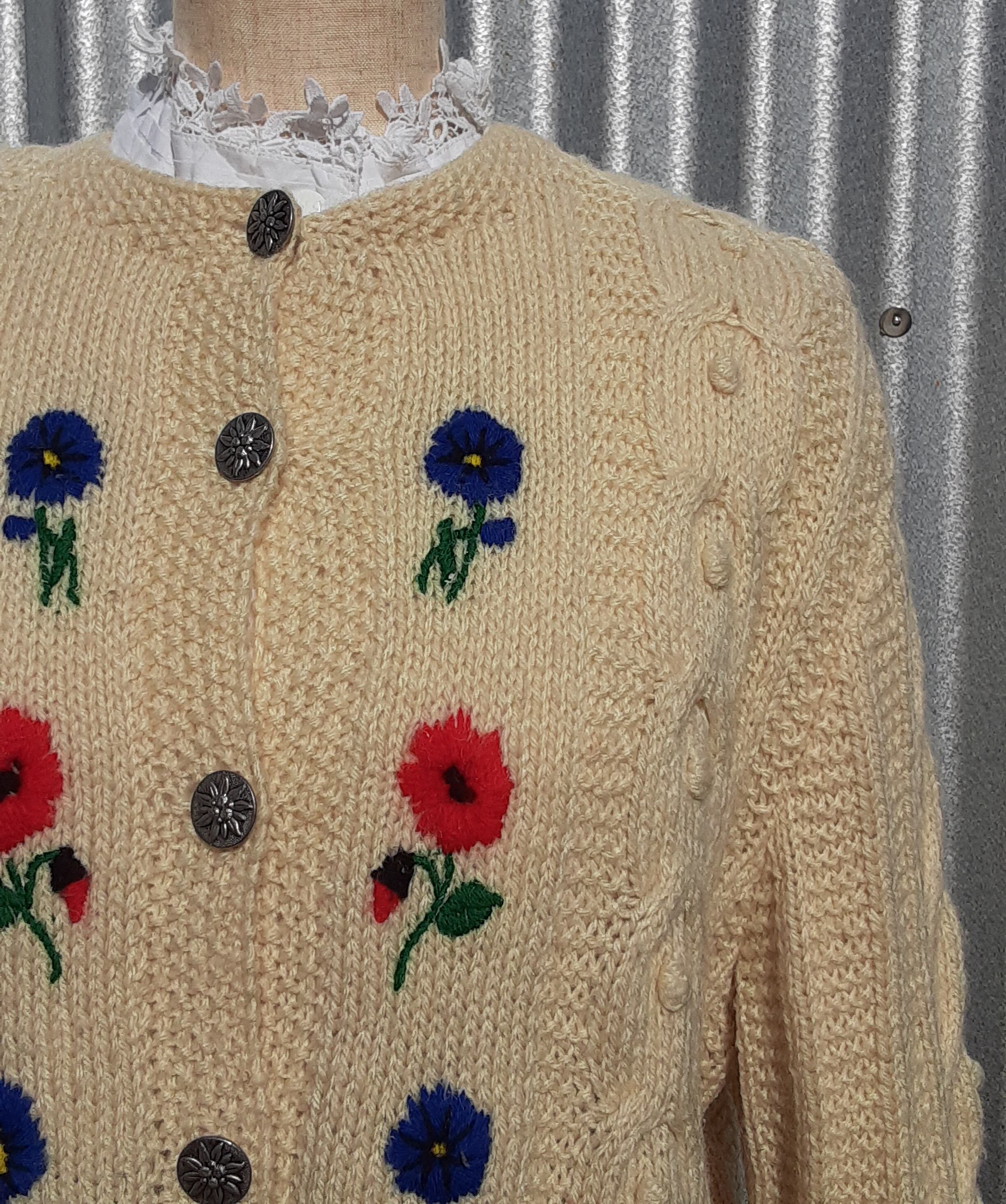 Flower embroidery tyrolean cardegan／フラワー刺繍 チロリアン
