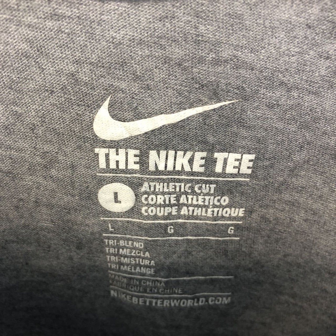 NIKE 半袖 ロゴ Tシャツ ナイキ L グレー ネオンイエロー プリント 
