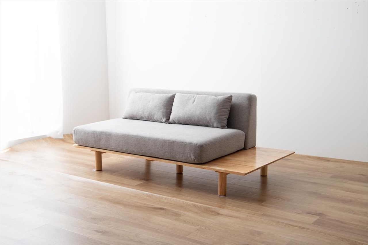 【幅150cm】Monica 2人掛けサイドテーブル付きソファ