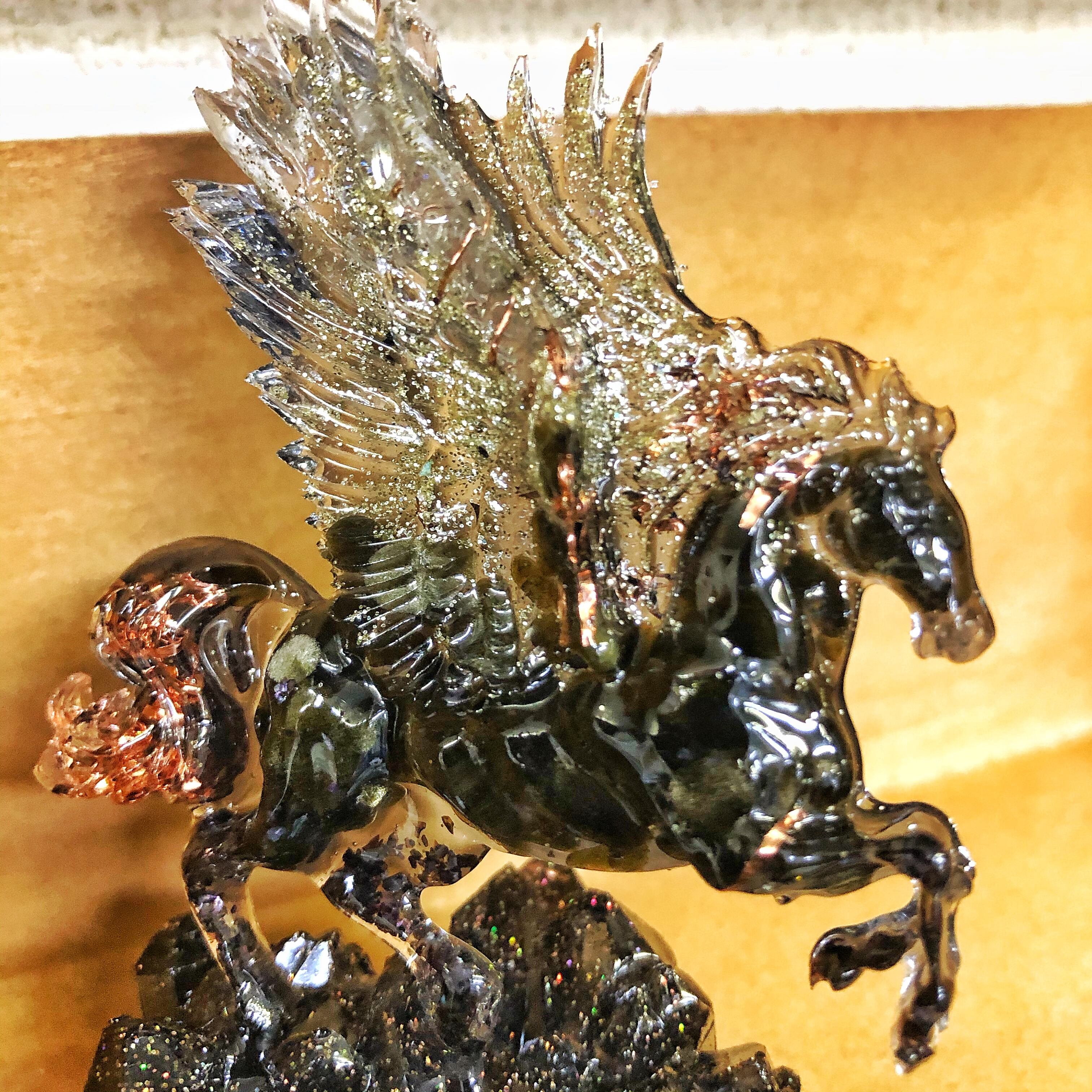 ブラックペガサス オルゴナイト オブシディアン オルゴナイト 通販 天然石雑貨屋 毘殊 Bijyu