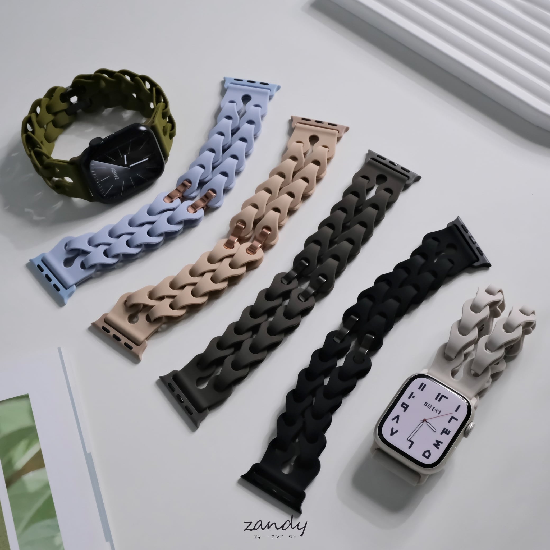 チェーン風シリコンバンド】B047 アップルウォッチバンド