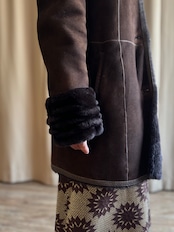 MADE IN TRUKEY sheepskin brown half coat-5133-1