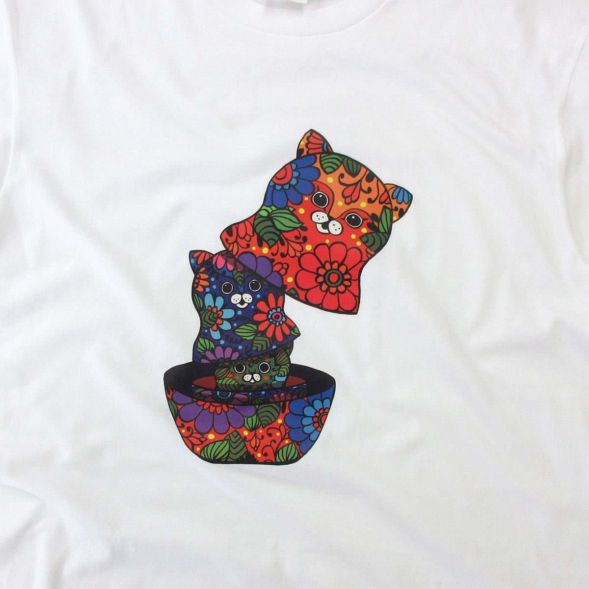 マトリョーシカ Tシャツ cat26 ねこ tシャツ おもしろtシャツ 猫  ねこ アニマル ゆるキャラ ネコ好きに